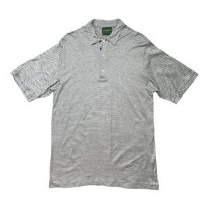 Bobby Jones Polo, Blue and Off-white Stripes, Size Large